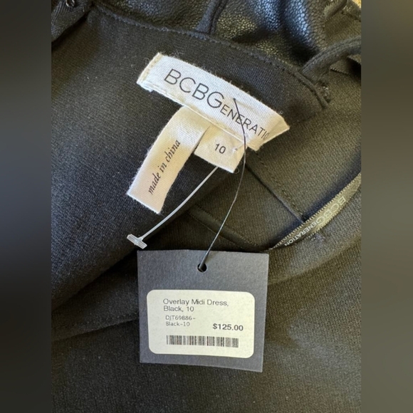 BCBGeneration NWT “Shades of Grey” Midi Black Dress Size 10 - Picture 6 of 9